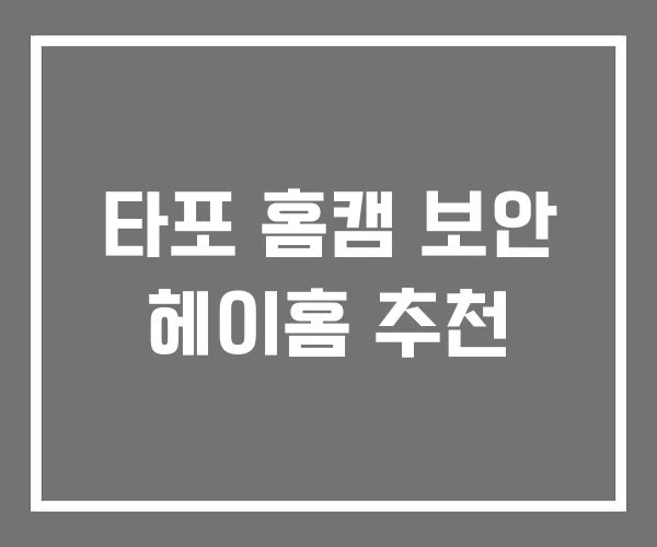 타포 홈캠 보안 헤이홈 추천