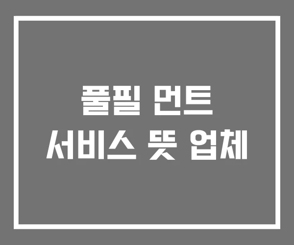 풀필 먼트 서비스 뜻 업체 풀필 먼트 서비스 뜻 업체