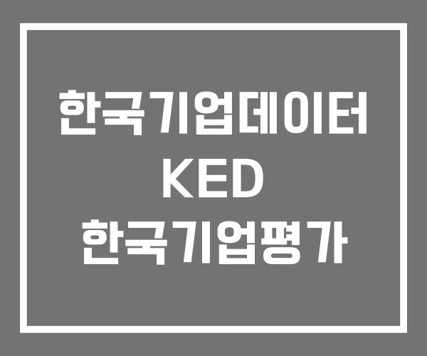 한국기업데이터 KED 한국기업평가