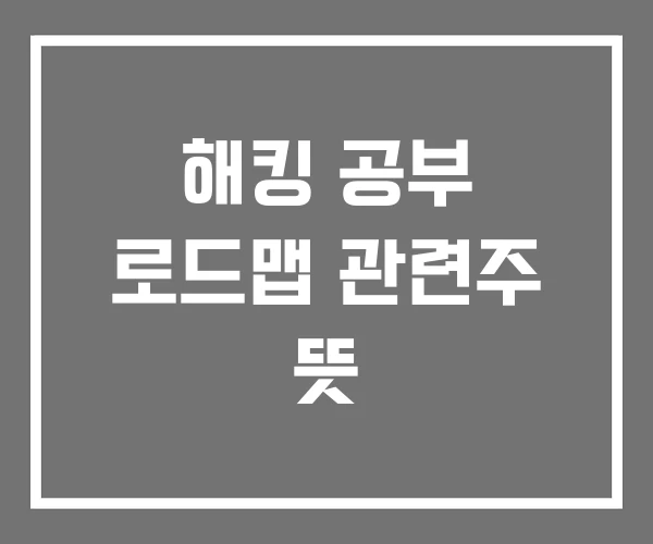 해킹 공부 로드맵 관련주 뜻