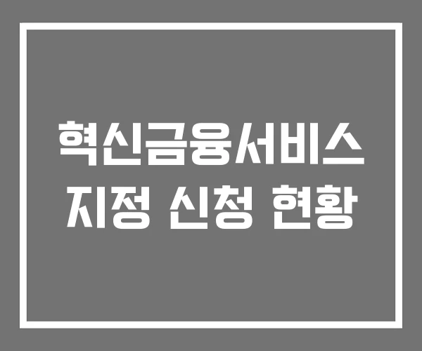 혁신금융서비스 지정 신청 현황